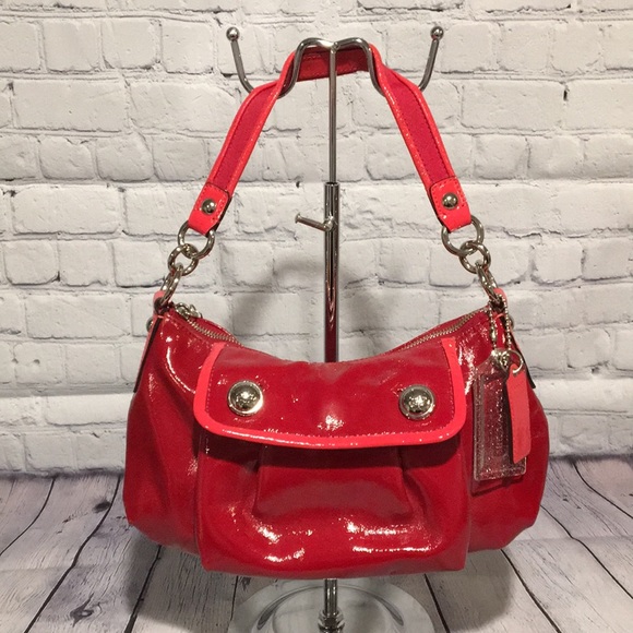 Coach Handbags - Coach "Poppy" red patent leather hobo bag